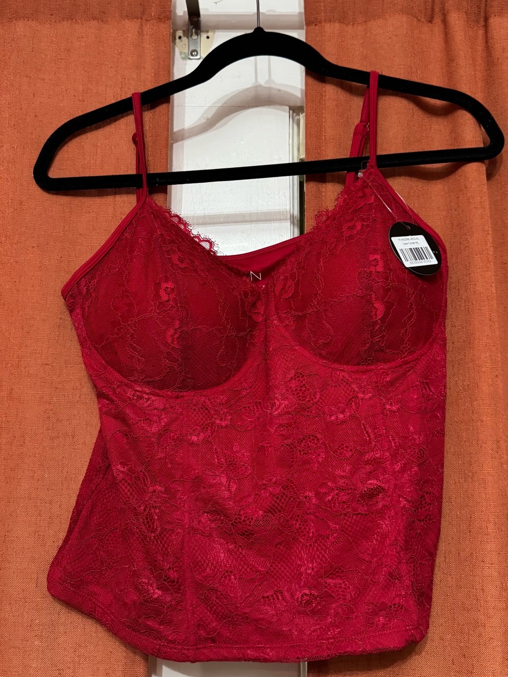 Klassy Network Red Lace Camisole with Supportive Cups